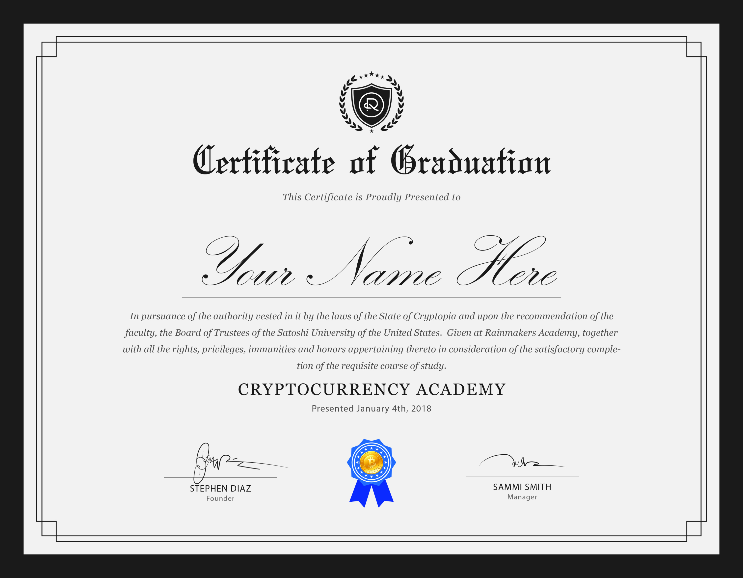 crypto academy graduation